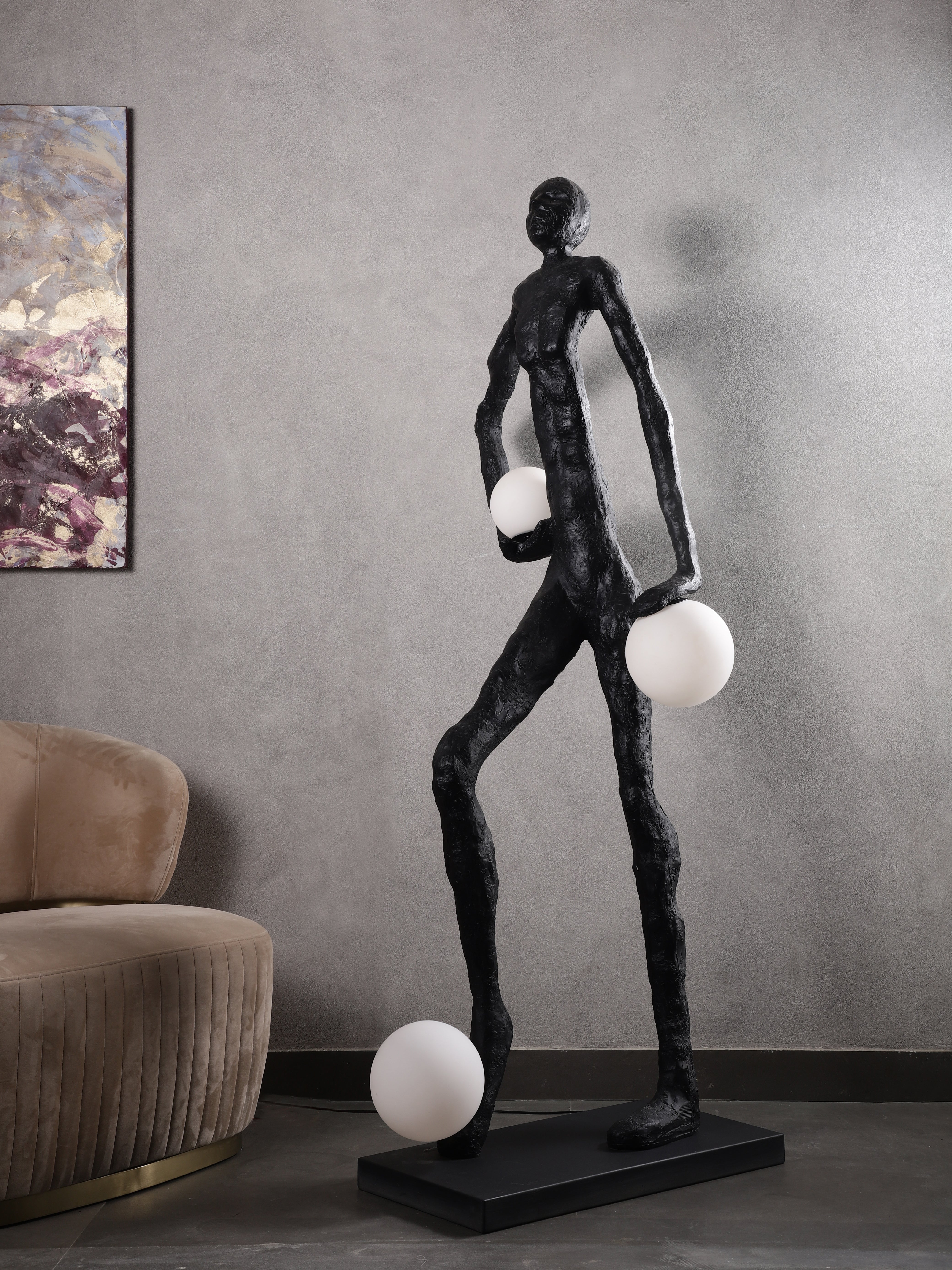 Aaron Black Sculpture Floor Lamp – Jainsons Emporio