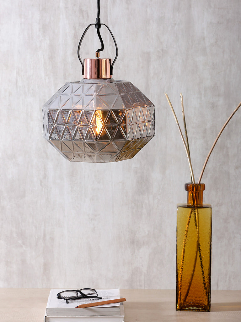 Graces Grey Eclectic Glass Pendant Lamp | Buy Luxury Hanging Lights Online India