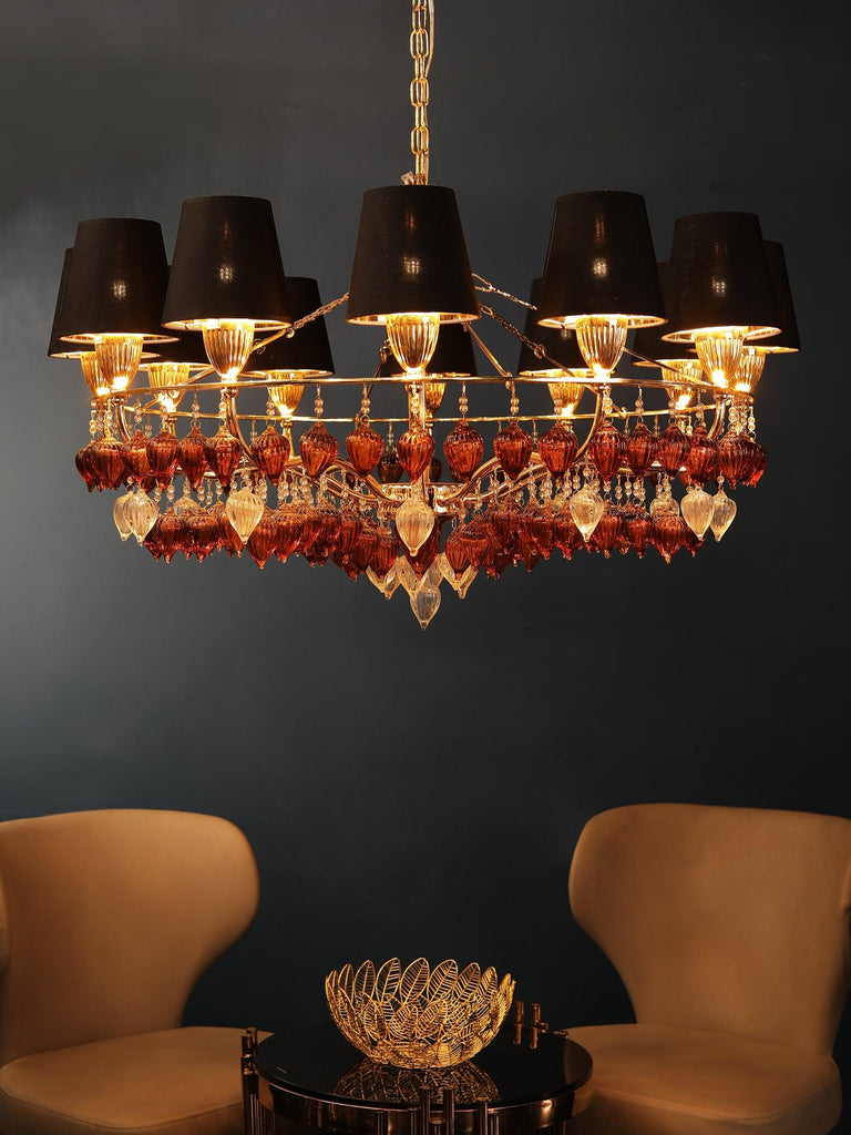Black Shade Crystal Chandelier | Buy Crystal Chandeliers Online India