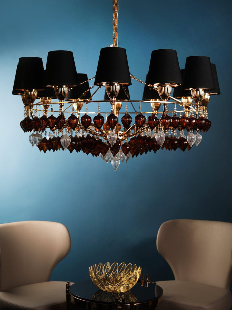 Black Shade Crystal Chandelier | Buy Crystal Chandeliers Online India