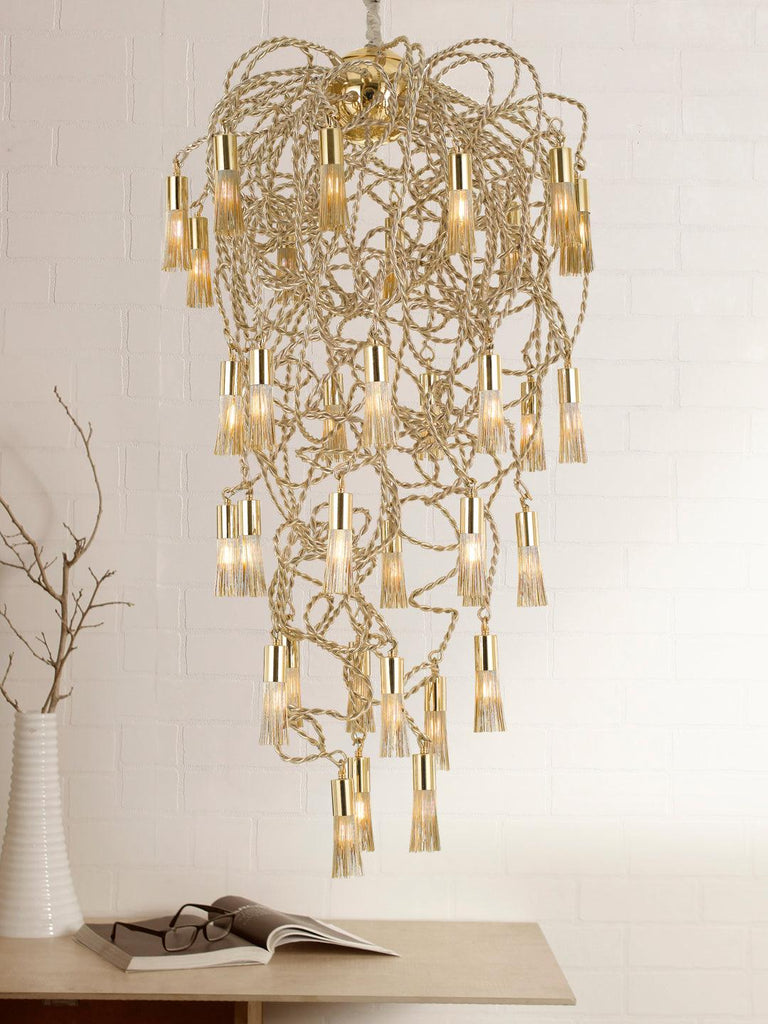 Tassels Gold Crystal Chandelier | Buy Luxury Chandeliers Online India