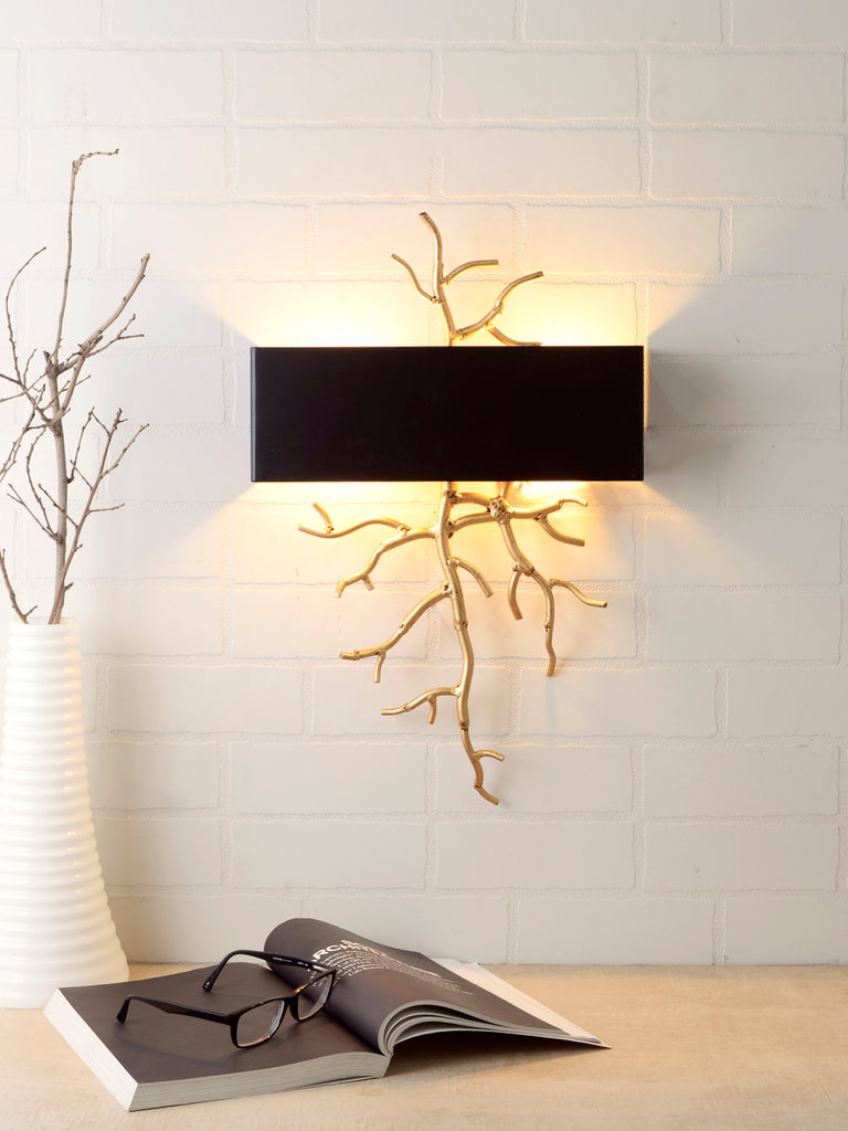 Twig Black Gold Wall Lamp | Buy Luxury Wall Light Online India