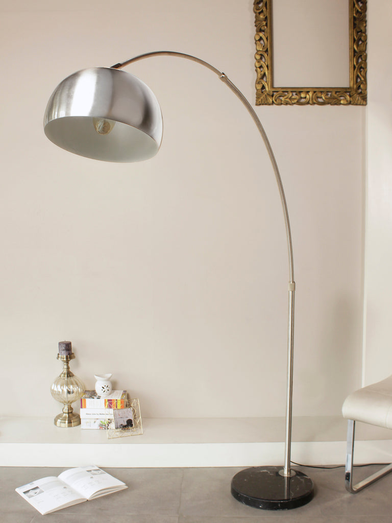 Silver Arc Modern Floor Lamp | Buy Luxury Floor Lamps Online India