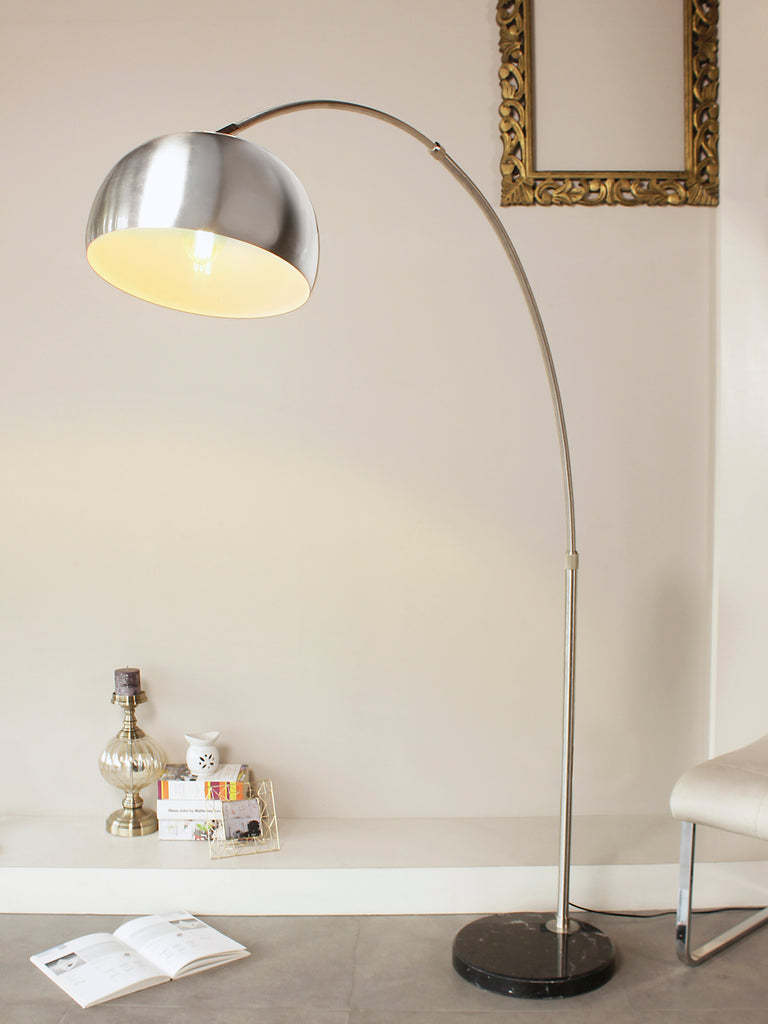 Silver Arc Modern Floor Lamp | Buy Luxury Floor Lamps Online India