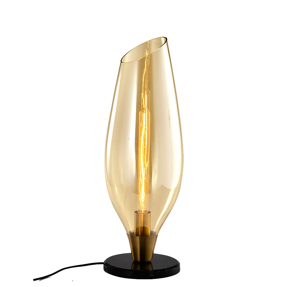 Quino Amber Glass Table Lamp | Buy Table Lamps Online India