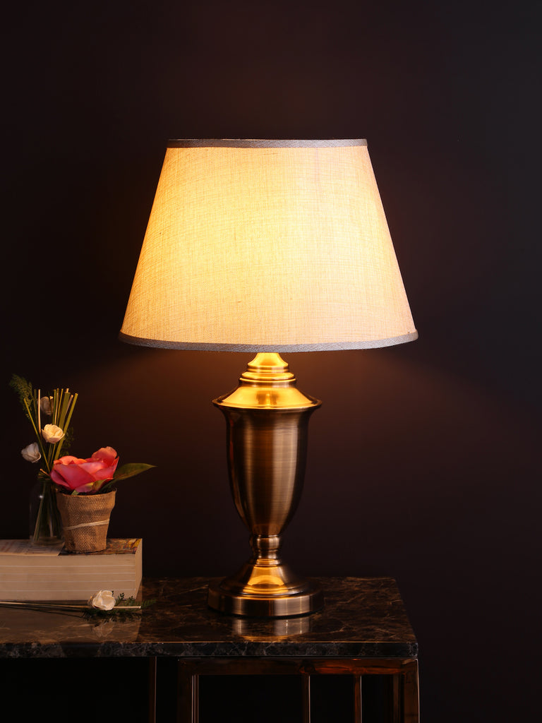 Marc White Gold Table Lamp | Buy Traditional Table Lamps Online India