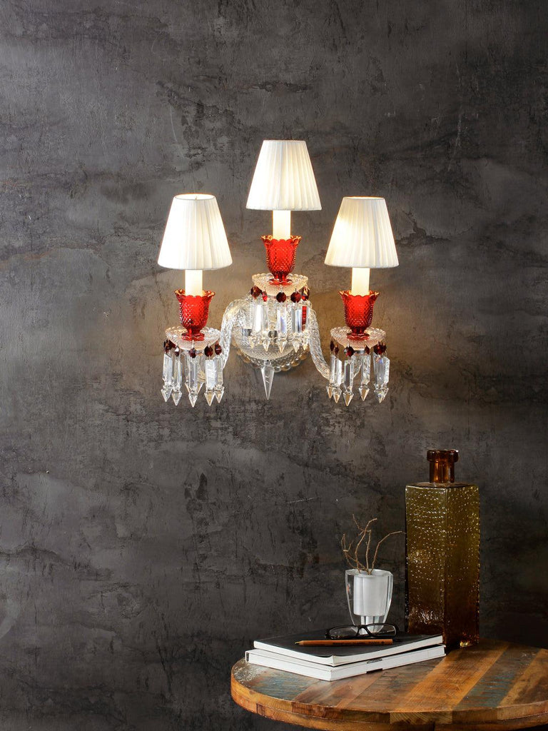 Rudolf Red Crystal Wall Light| Buy Crystal Wall Lights Online India