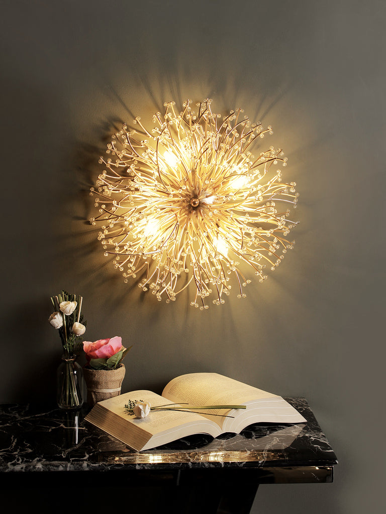 Sunflower Gold Crystal Wall Light| Buy Crystal Wall Lights Online India