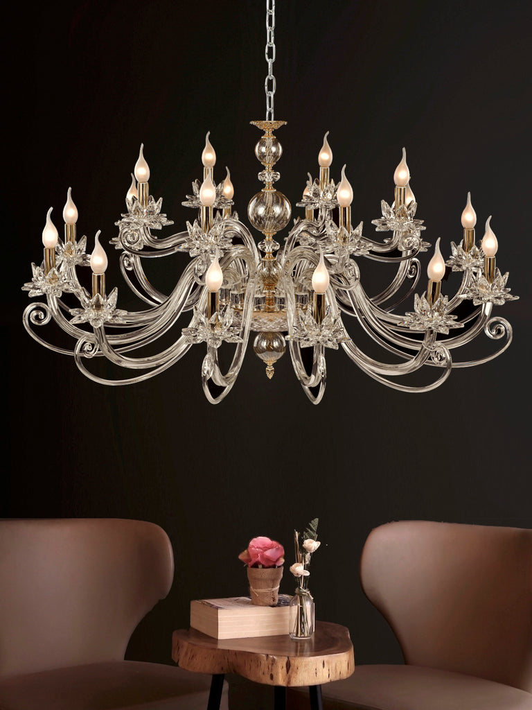 Arista 12+6-Lamp | Buy Crystal Chandelier Online in India | Jainsons Emporio Lights