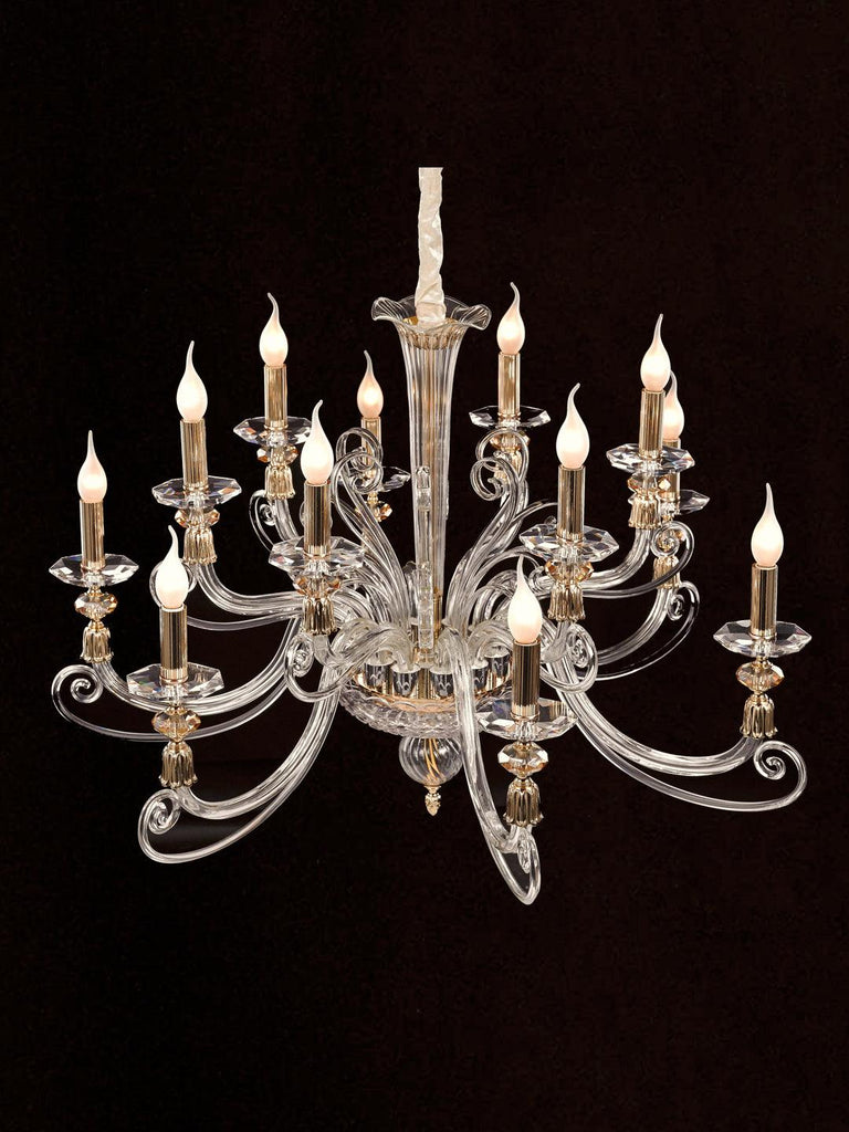 Arista 6+6-Lamp | Buy Crystal Chandelier Online in India | Jainsons Emporio Lights