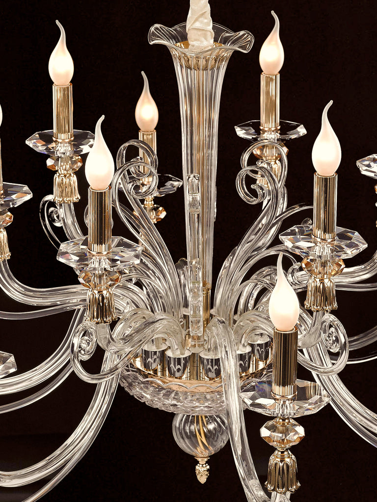 Arista 6+6-Lamp | Buy Crystal Chandelier Online in India | Jainsons Emporio Lights