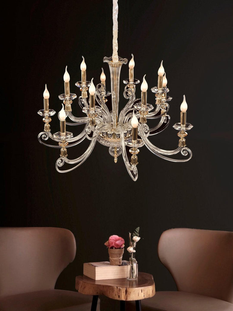 Arista 6+6-Lamp | Buy Crystal Chandelier Online in India | Jainsons Emporio Lights