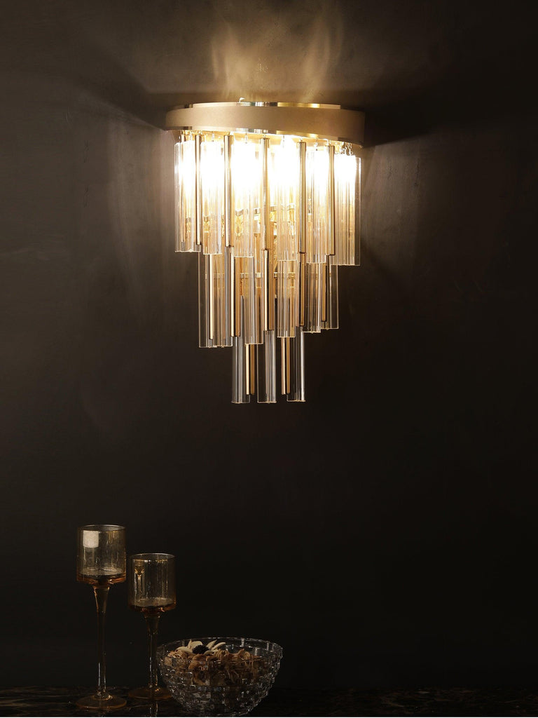 Wilson Crystal Tube Wall Light | Buy Gold Luxury Wall Lights Online India