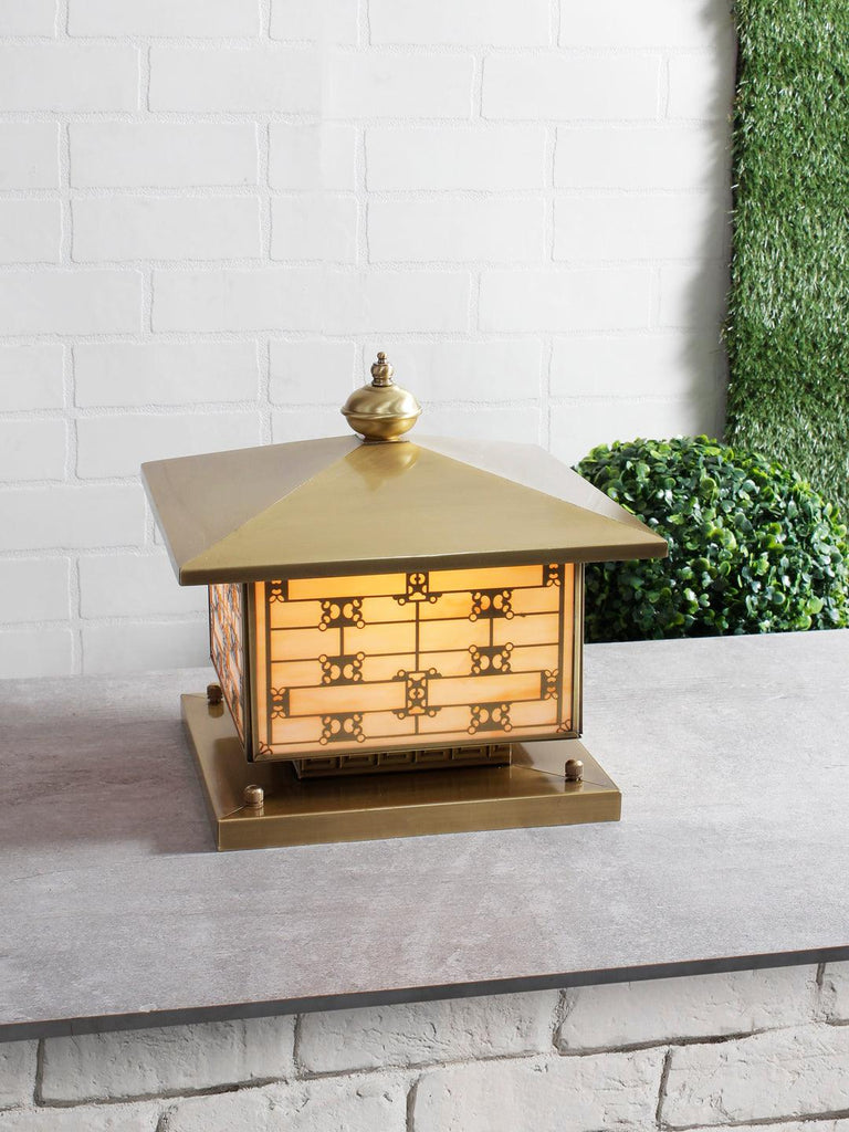 Dikan Gold Outdoor Post Light | Buy Outdoor Post Lights Online India