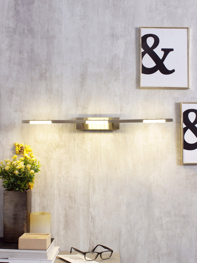 Cresta LED 3-Light Gold Bathroom Light | Buy LED Wall Lights Online India