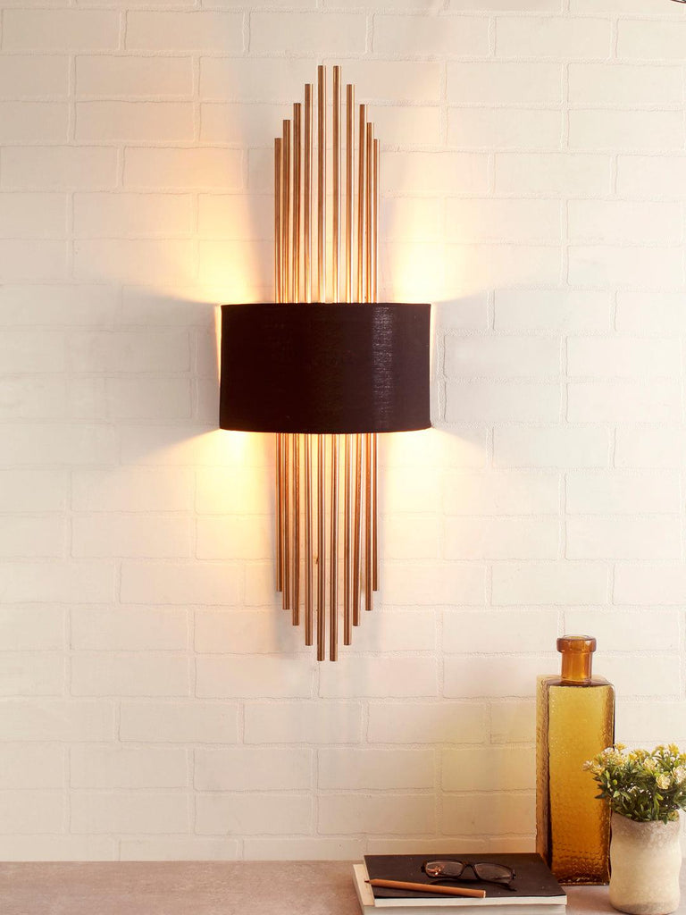 Mervin Black Gold Wall Light | Buy Modern Wall Lights Online India
