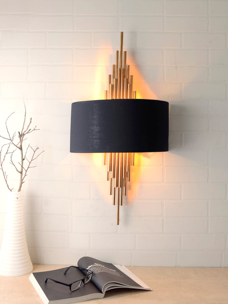 Erwin Black Gold Wall Lamp | Buy Luxury Wall Light Online India