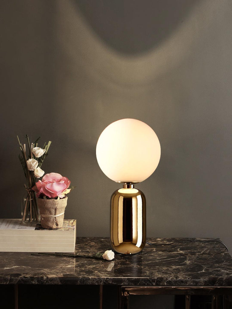 Aballs White Gold Table Lamp | Buy Modern Table Lamps Online India
