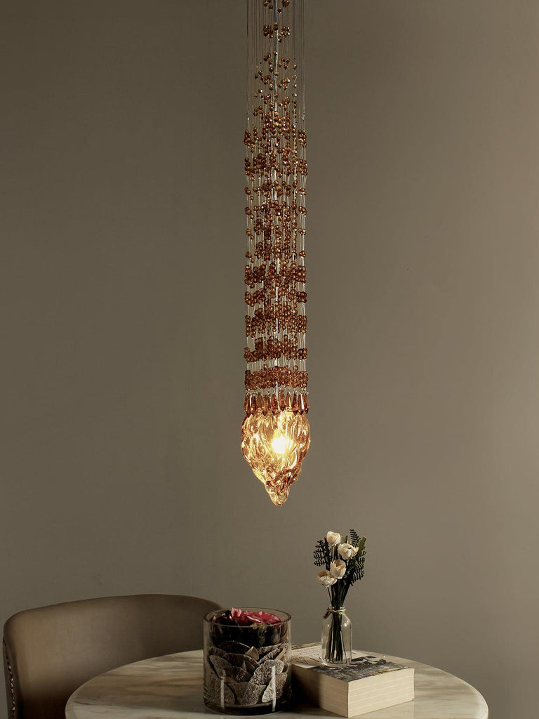 Palais Copper Crystal Hanging Light | Buy Modern LED Ceiling Lights Online India