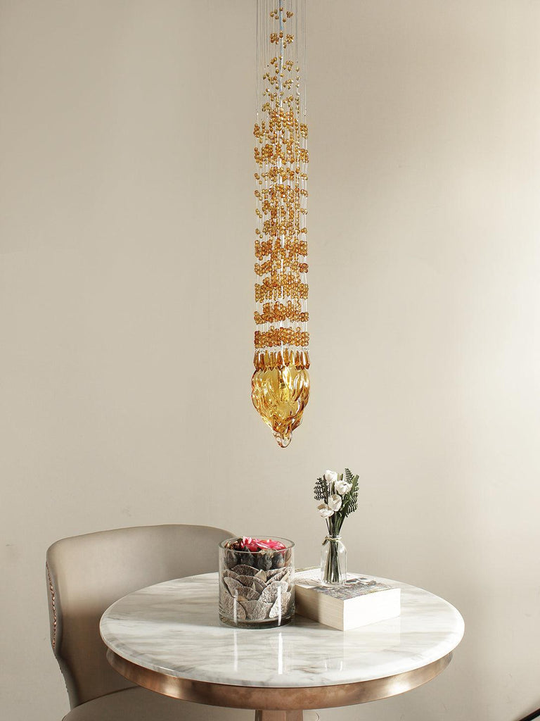 Palais Copper Crystal Hanging Light | Buy Modern LED Ceiling Lights Online India
