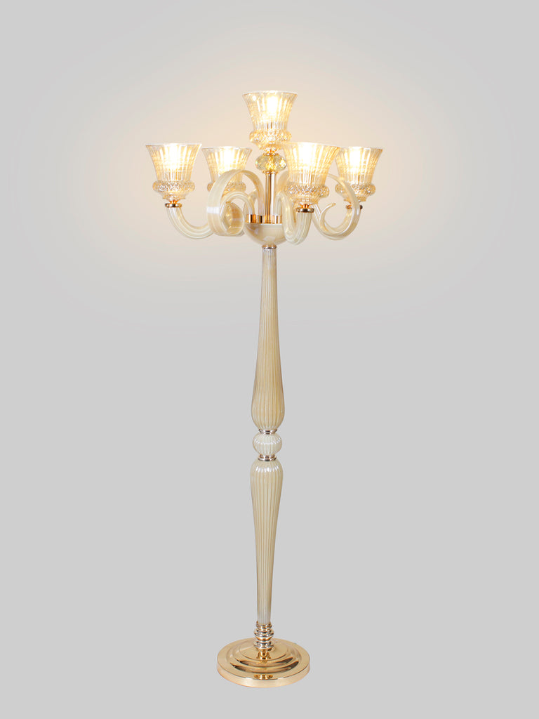 Urion Crystal Gold Floor Lamp | Buy Traditional Floor Lamps Online India
