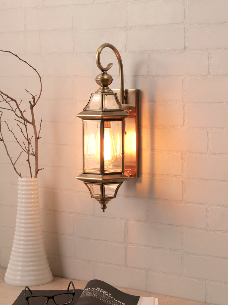 Waden Lantern Gold Wall Lamp | Buy Vintage Wall Light Online India