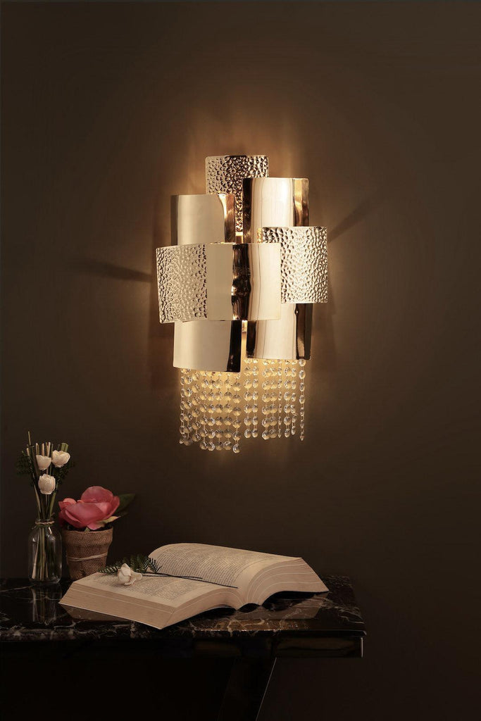 Ellie Gold Crystal Wall Light | Buy Crystal Wall Lights Online India
