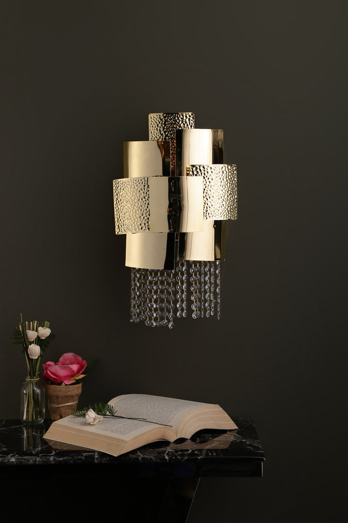 Ellie Gold Crystal Wall Light | Buy Crystal Wall Lights Online India