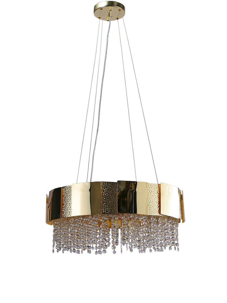 Ellie Gold Crystal Drum Hanging Light | Buy Drum Crystal Chandeliers Online India