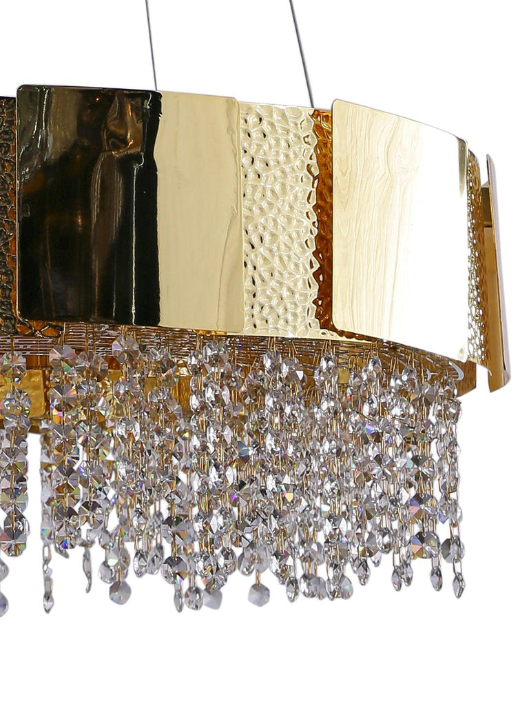 Ellie Gold Crystal Drum Hanging Light | Buy Drum Crystal Chandeliers Online India