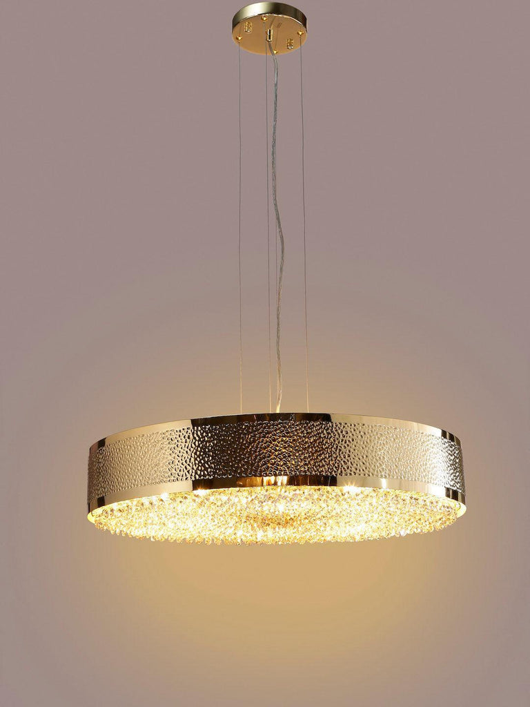 Ellie Gold Crystal Drum Hanging Light | Buy Drum Crystal Chandeliers Online India