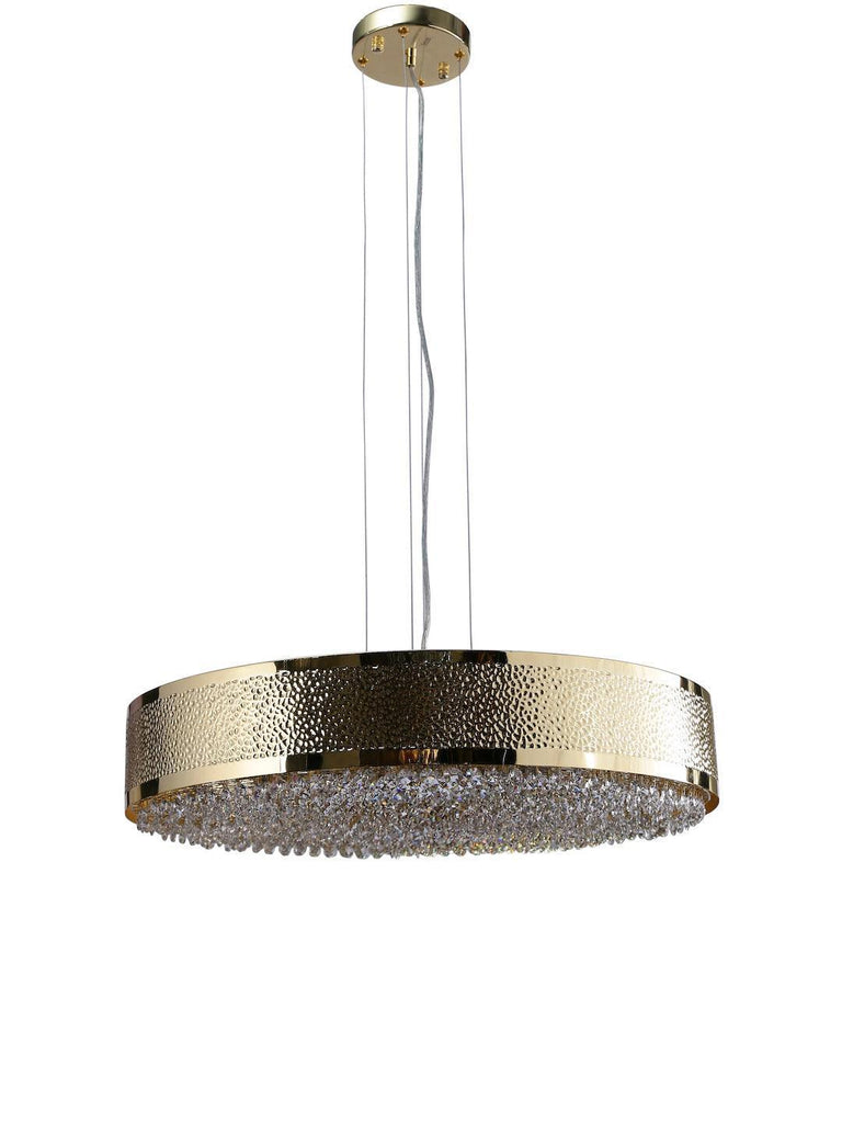 Ellie Gold Crystal Drum Hanging Light | Buy Drum Crystal Chandeliers Online India