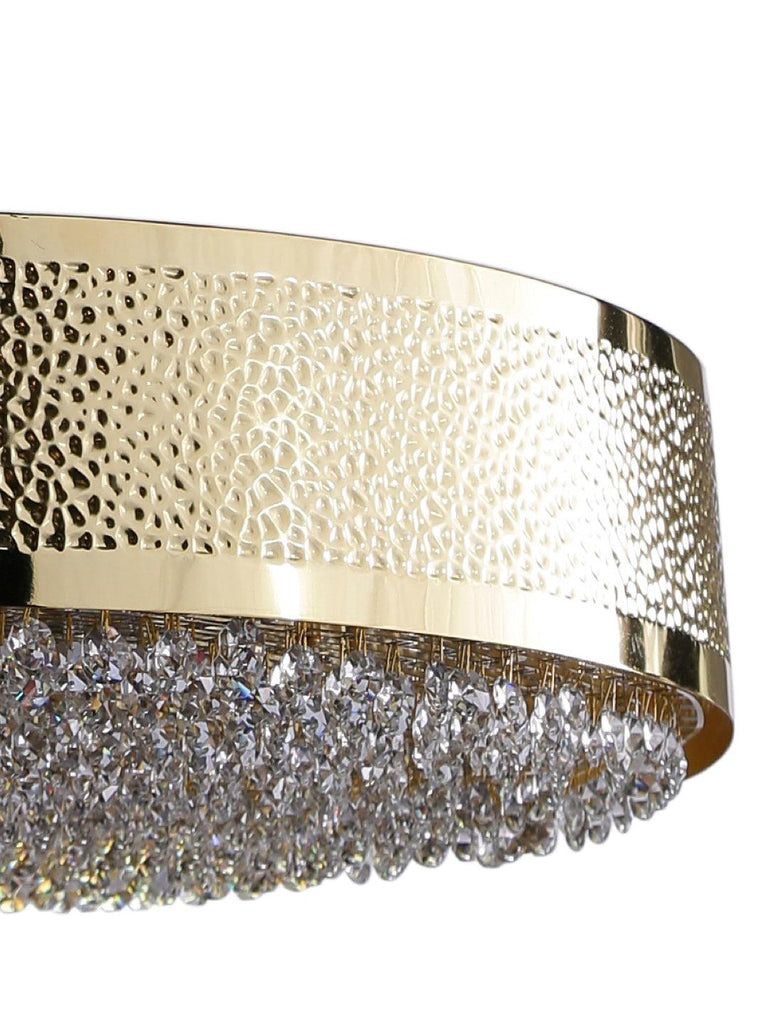 Ellie Gold Crystal Drum Hanging Light | Buy Drum Crystal Chandeliers Online India
