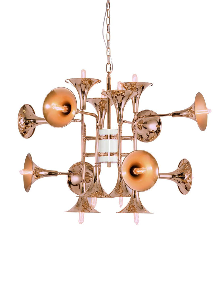 Modern Gold Trumpet Chandelier | Buy Modern Chandeliers Online India