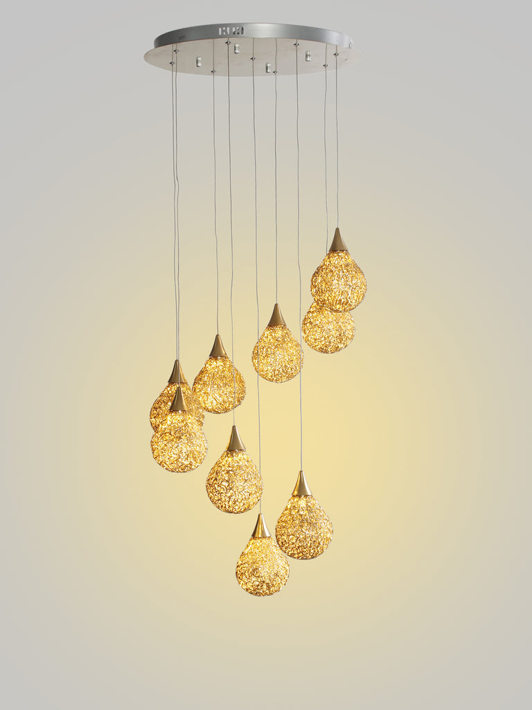 Golden Drop LED Cluster Chandelier Buy LED Ceiling Lights Online