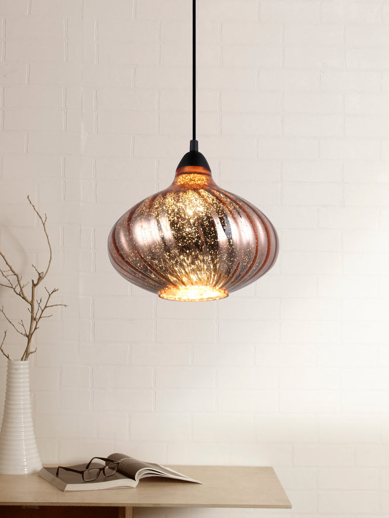 Fannel Copper Glass Pendant Lamp | Buy Luxury Hanging Lights Online India