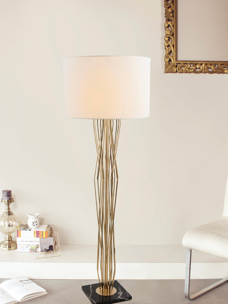 Terera White Gold Floor Lamp | Buy Luxury Floor Lamps Online India
