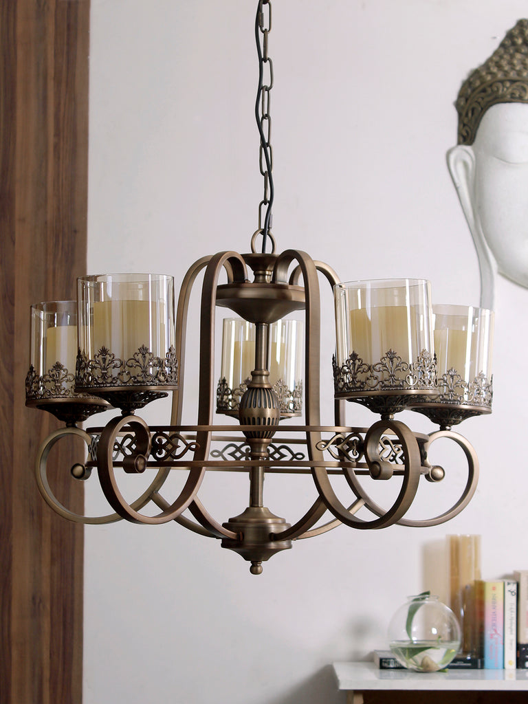 Marville 5-Lamp Vintage Chandelier | Buy Luxury Chandeliers Online India