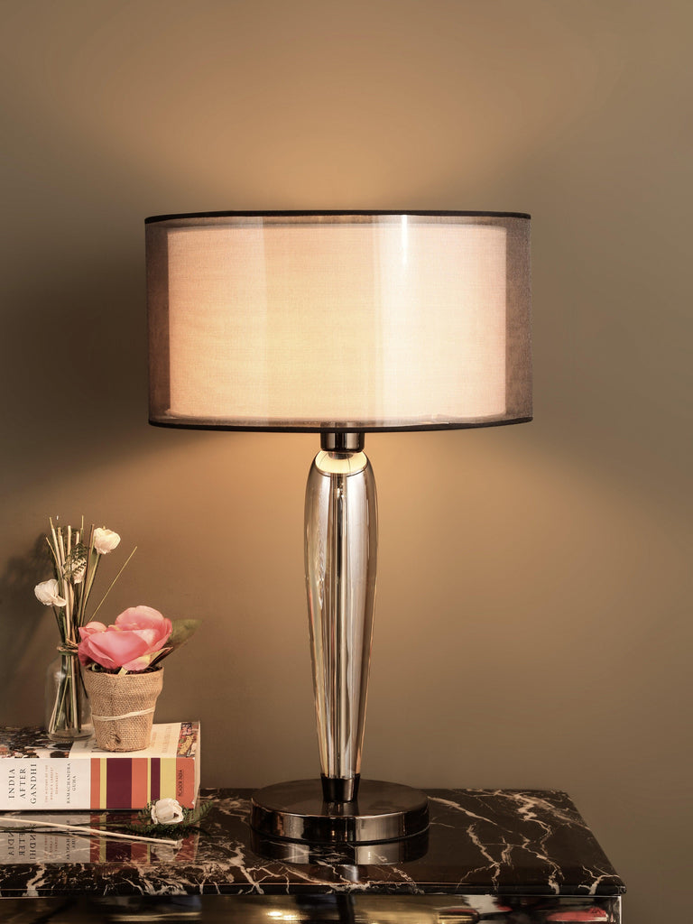 Triviano Traditional Grey Gold Table Lamp | Buy Table Lamps Online India