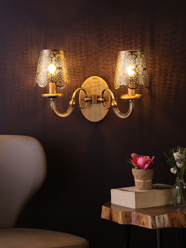 Rochelle Traditional Gold Wall Lamp | Buy Best Wall Light Online India