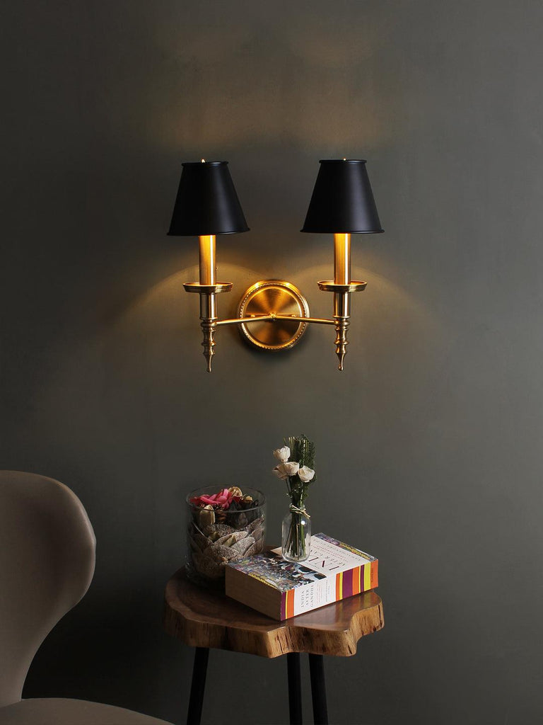 Corille Black Gold Wall Light | Buy Traditional Wall Lights Online India