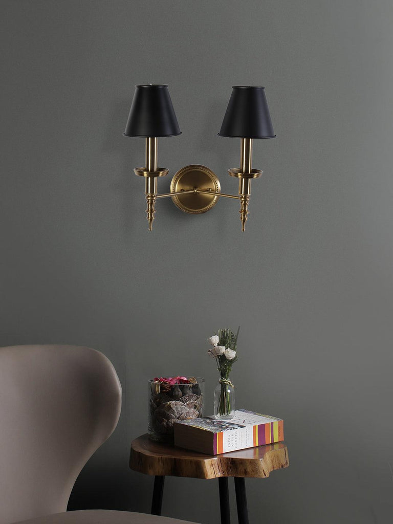 Corille Black Gold Wall Light | Buy Traditional Wall Lights Online India