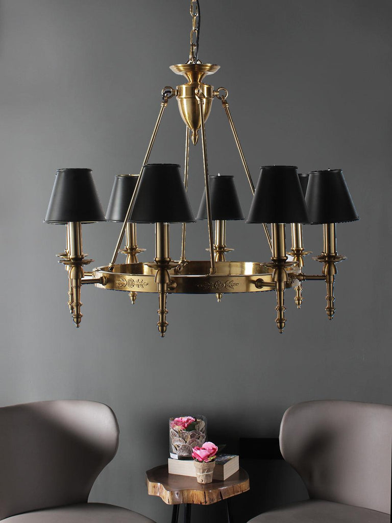 Corille 8-Lamp Gold Chandelier | Buy Vintage Chandeliers Online India