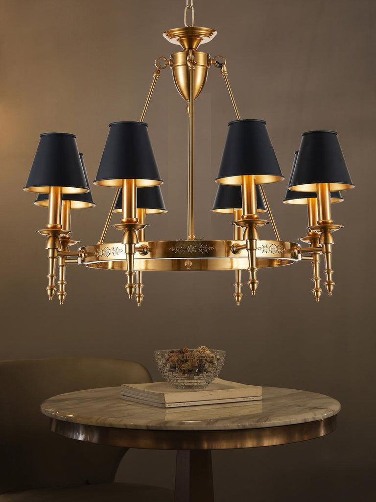 Corille 8-Lamp Gold Chandelier | Buy Vintage Chandeliers Online India