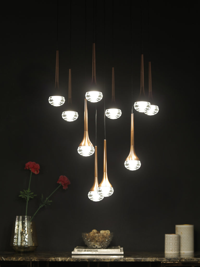 Stein Copper Cluster LED Ceiling Lights | Buy LED Chandeliers Online India