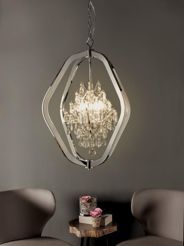 Hilda Silver Crystal Chandelier | Buy Crystal Chandeliers Online India