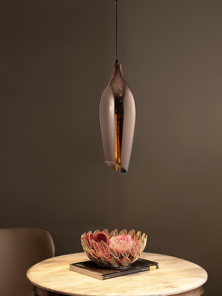 Quino Copper Glass Pendant Light | Buy Decorative Ceiling Lights Online India
