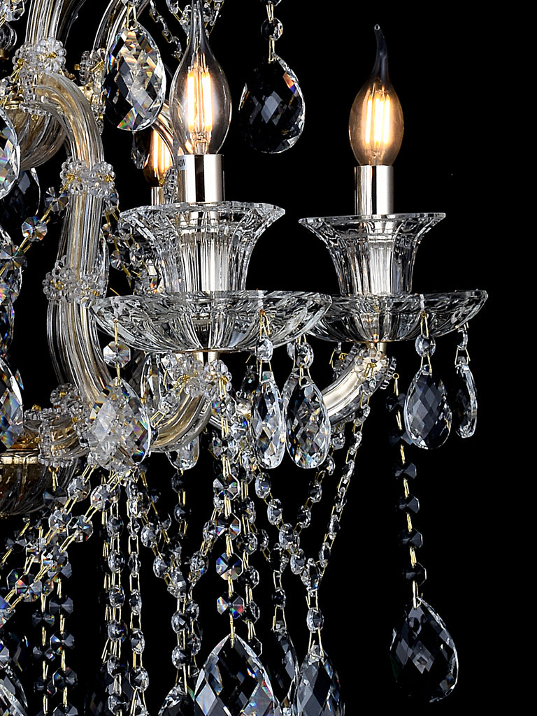 Maria 6-Lamp | Buy Crystal Chandeliers Online in India | Jainsons Emporio Lights