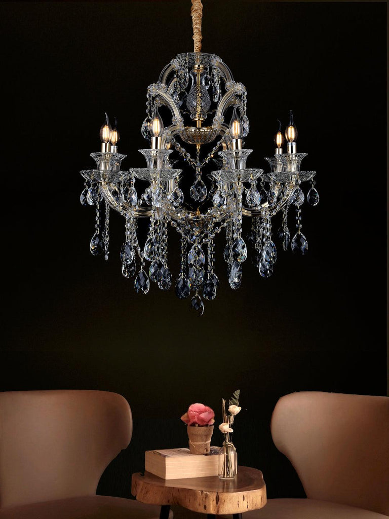 Maria 8-Lamp | Buy Crystal Chandeliers Online in India | Jainsons Emporio Lights