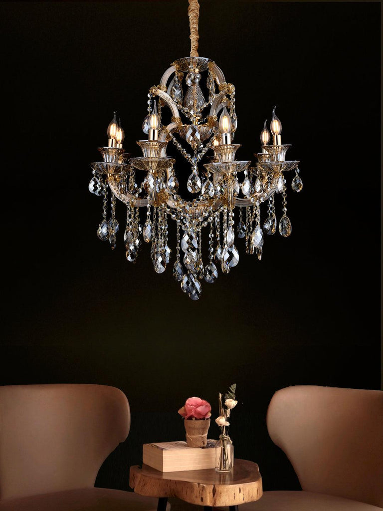 Maria 8-Lamp | Buy Crystal Chandeliers Online in India | Jainsons Emporio Lights